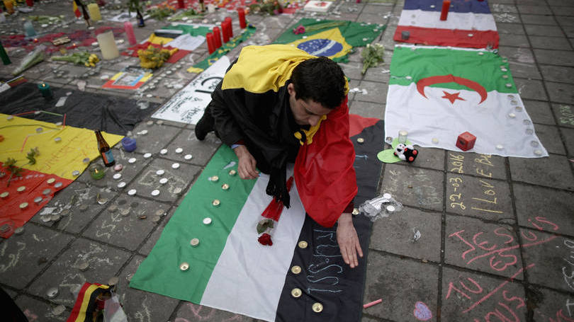 Memorial para vítimas feito no centro de Bruxelas após atentados: pelo menos 31 pessoas morreram e 271 ficaram feridas nos ataques, disse o procurador