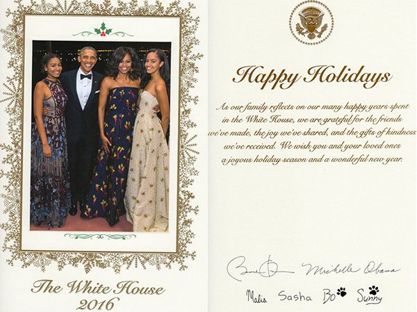 Presidente dos EUA colocou na mensagem retrato da família