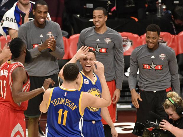 Em evento comemorativo da NBA, astros do Golden State Warriors dominaram competição entre os arremessadores da liga norte-americana