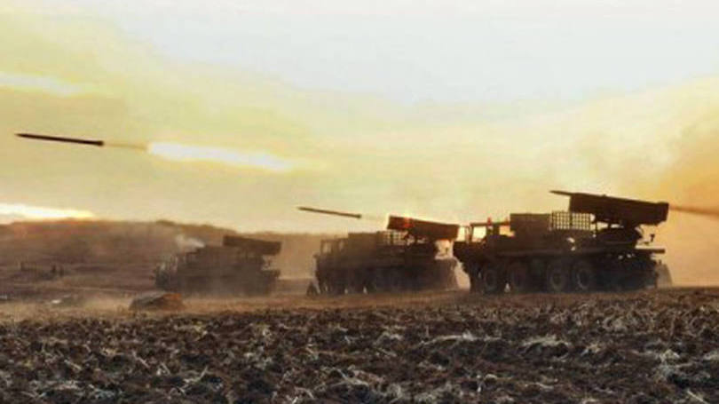 Unidade do exército norte-coreano durante manobras militares