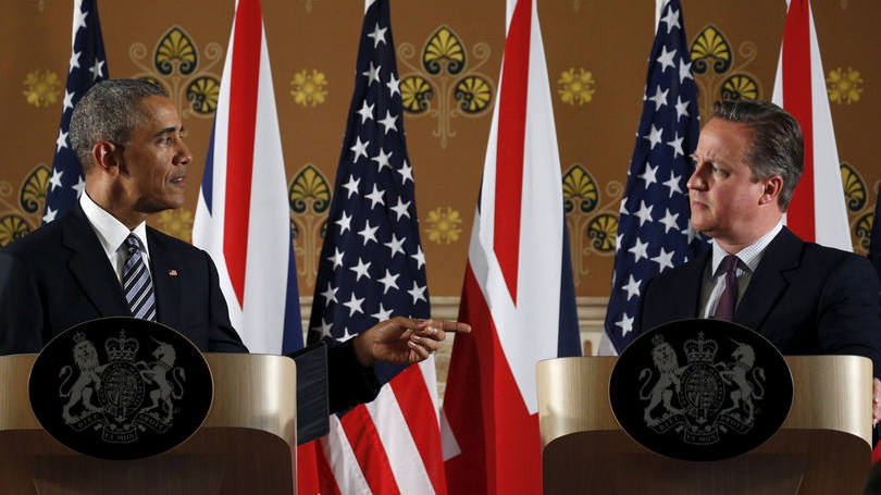 Obama e Cameron: Obama afirmou que a filiação britânica à UE enfatiza o "relacionamento especial" entre Washington e Londres