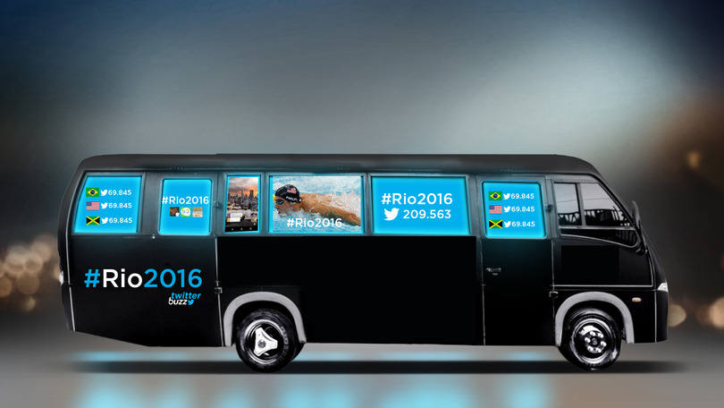 Twitter Buzz: protótipo de ônibus com Wi-Fi do Twitter para as Olimpíadas 2016