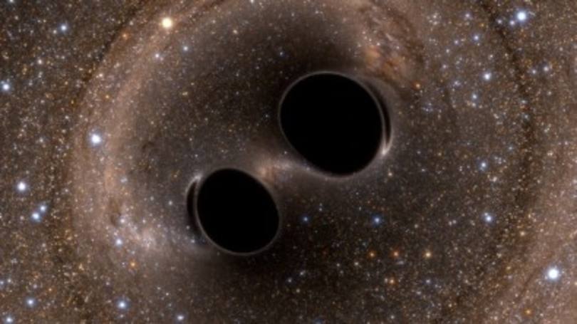 Ondas gravitacionais: os buracos negros, ambos com massas muitos maiores do que a do Sol, estavam localizados a 1,3 bilhão de anos-luz da Terra