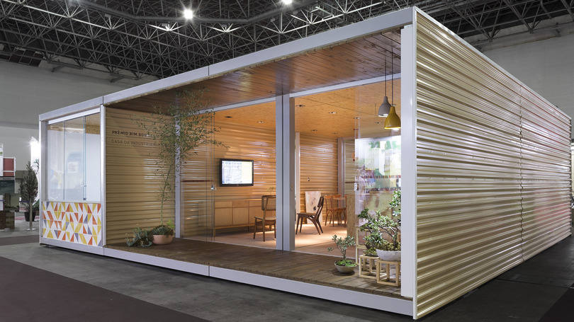 Casa Chassi, da startup Hometeka: sistema modular desenvolvido permite que as casas sejam entregues pré-montadas em cerca de um mês e meio.