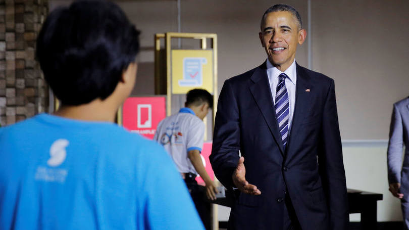 Barack Obama no Vietnã: discursando mais tarde, Obama observou que vários ativistas foram impedidos de comparecer