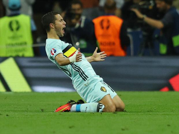 nspirado, Hazard deu assistência e marcou o terceiro gol da Bélgica na partida