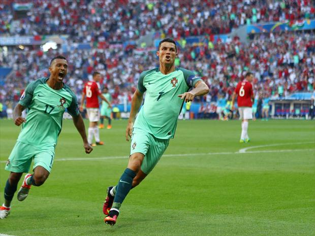Cristiano Ronaldo chegou a oito gols em Eurocopas, e é o segundo maior artilheiro da história da competição, atrás de Platini