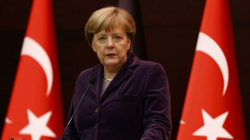 Angela Merkel: ela afirmou que seu governo não se distanciava da resolução parlamentar que tinha gerado os protestos turcos