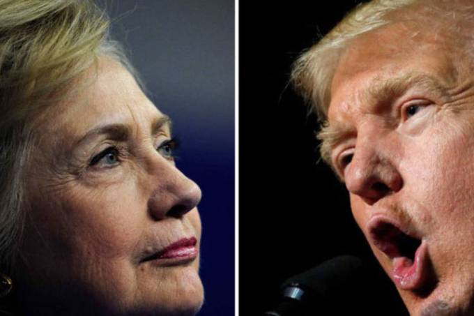 Donald Trump e Hillary Clinton, candidatos à presidência dos EUA
