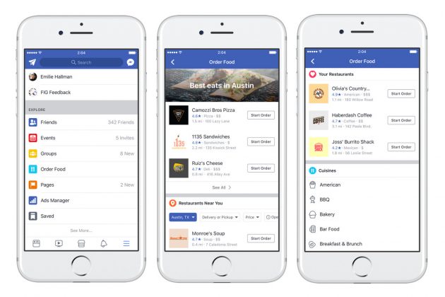 Nos EUA já se encomenda comida pelo Facebook