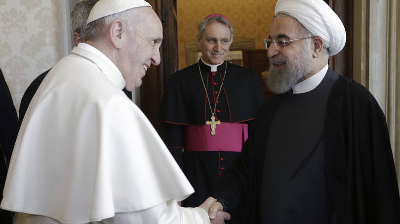 Hassan Rouhani e Papa Francisco: eles provavelmente discutiram o papel estabilizador que o Irã pode desempenhar no Médio Oriente